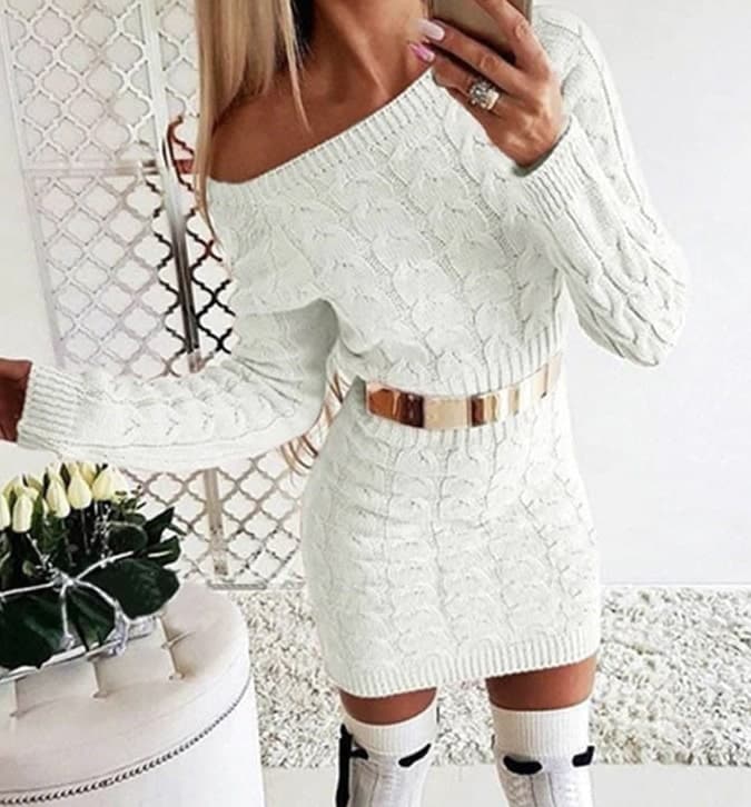 robe blanche pull