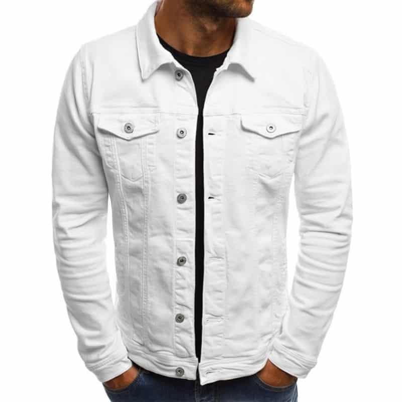 veste blanche jean homme - veste jeans homme