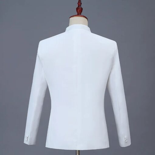 Costume Blanc Col Mao
