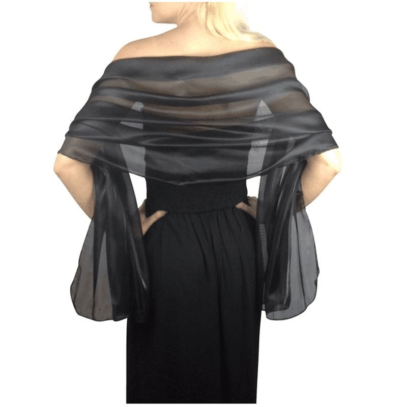 Châle Satin BlackButterfly - Pashmina Soyeux Pour Mariage Et Soirée