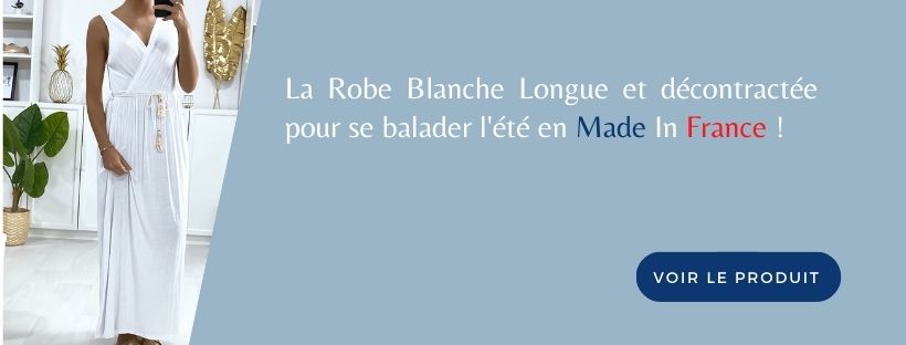 Bannière Robe blanche longue made in france
