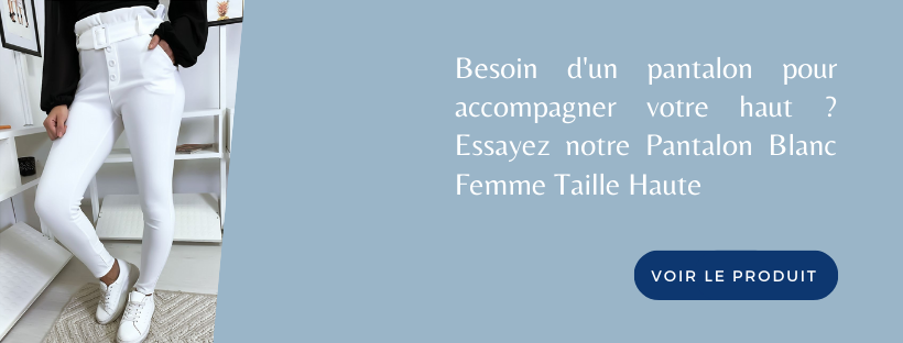 Pantalon Blanc Femme Taille Haute