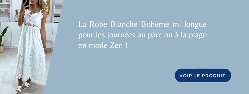 Robe Blanche Bohème Zen