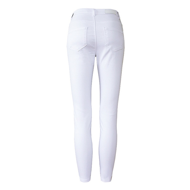 jean blanc femme taille basse