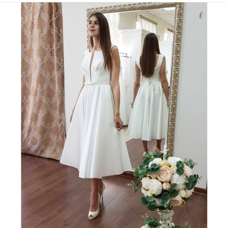 Robe de mariée simple courte et chic Robe de mariée simple courte et chic
