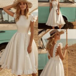 Robe De Mariée Bohème Courte Blanche image 11 | Soirée Blanche