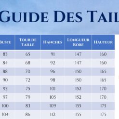 Guide des Tailles - Robe De Mariée Courte Chic Blanche | Soirée Blanche