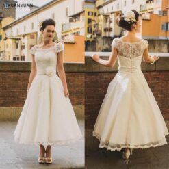 Robe De Mariée Courte Vintage Blanche | Soirée Blanche