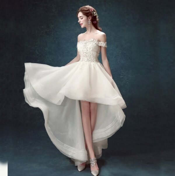 Robe De Mari?�e Courte Avec Tulle Blanche | Soir?�e Blanche