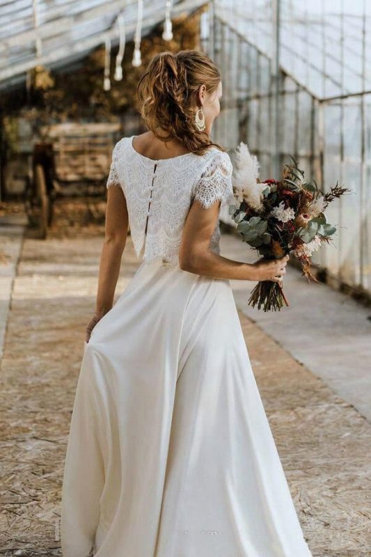 Robe de mariée deux pièces bohème Robe de mariée deux pièces bohème