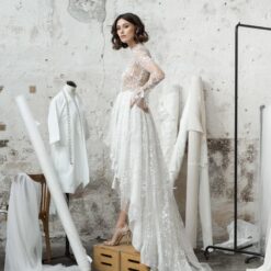 Robe De Mariée Courte Avec Traîne image 6 | Soirée Blanche Robe De Mariée Courte Avec Traine | Soirée Blanche