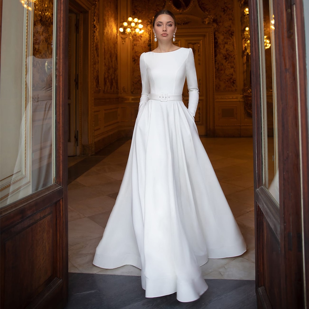 robe blanche manche longue