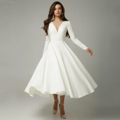 Robe De Mariée Simple Courte Blanche