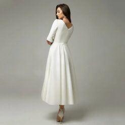 Robe De Mariée Simple Courte Blanche