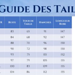 Guide des Tailles - Robe De Mariée Courte Bohème - Soirée Blanche