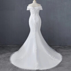 Robe De Mariée Sirène Blanche Manches Tombantes image 10 | Soirée Blanche Robe De Mariée Sirène Blanche Manches Tombantes | Soirée Blanche