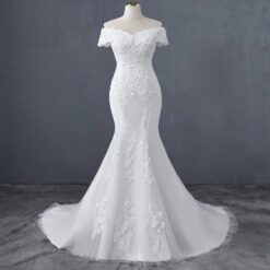 Robe De Mariée Sirène Blanche Manches Tombantes image 7 | Soirée Blanche Robe De Mariée Sirène Blanche Manches Tombantes | Soirée Blanche