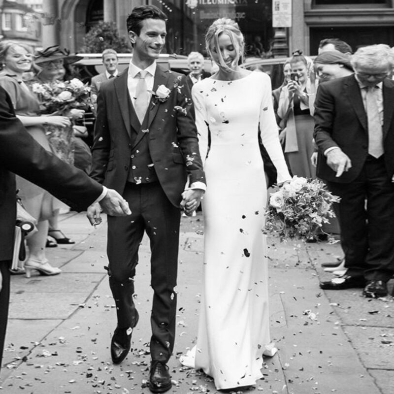 Robe de mariée simple sans dentelle Robe de mariée simple sans dentelle