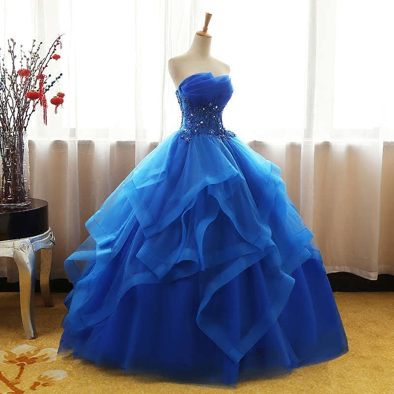 Robe De Mariée Bleue Avec Chapeau Et Fleur Pour Poupée 30,5 Cm - Élégante Dentelle