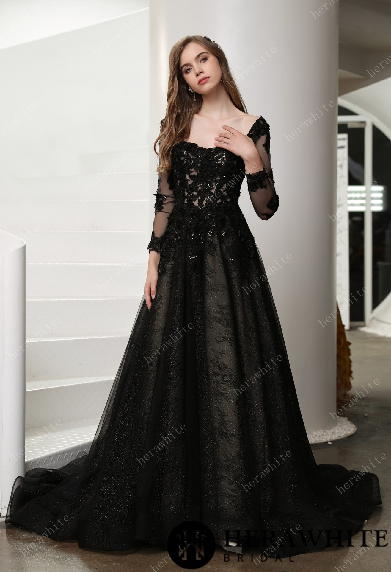 Robe de mariée noire pas cher clearance