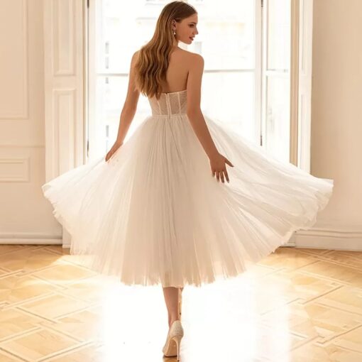 Robe de Mariée Courte Grande Taille Blanche