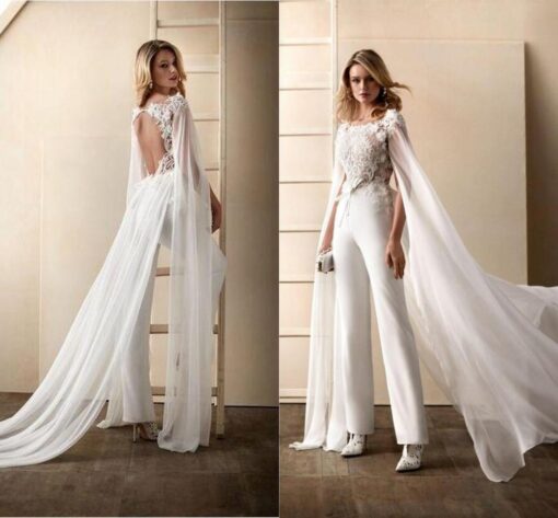 Combinaison De Mariée En Dentelle Blanche | Soirée Blanche