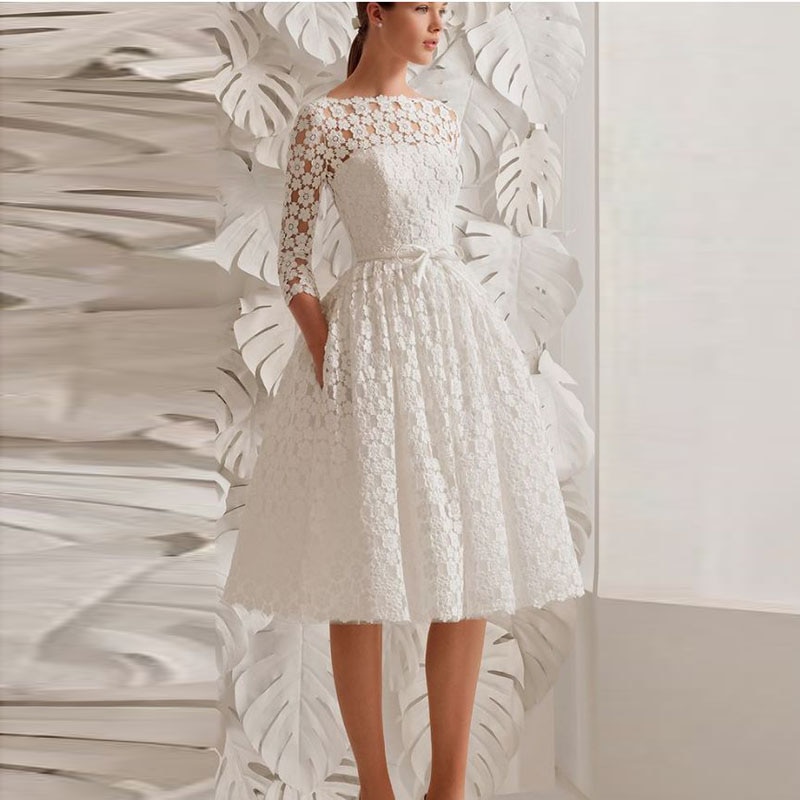 Robes de mariée courte dentelle Robes de mariée courte dentelle