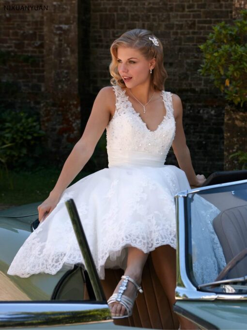 Robe De Mariée Courte Année 50 Blanche | Soirée Blanche