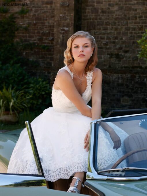 Robe De Mariée Courte Année 50 Blanche | Soirée Blanche