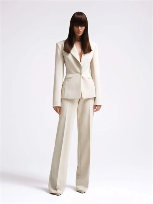 Tailleur Pantalon Femme Blanc