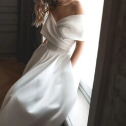 Robe de Mariée Courte Avec Laçage Blanche