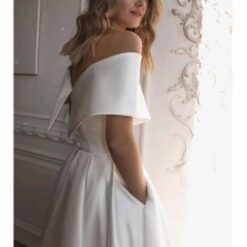 Robe de Mariée Courte Avec Laçage Blanche