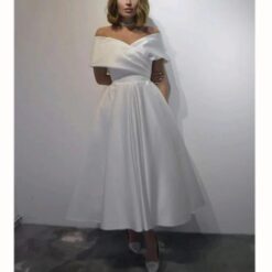 Robe de Mariée Courte Avec Laçage Blanche