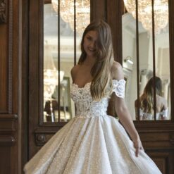 Robe De Mariée Courte Brillante Blanche | Soirée blanche