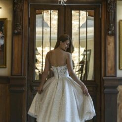 Robe De Mariée Courte Brillante Blanche | Soirée blanche