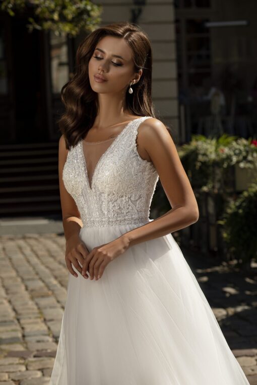 Robe De Mariée Simple Fleurie