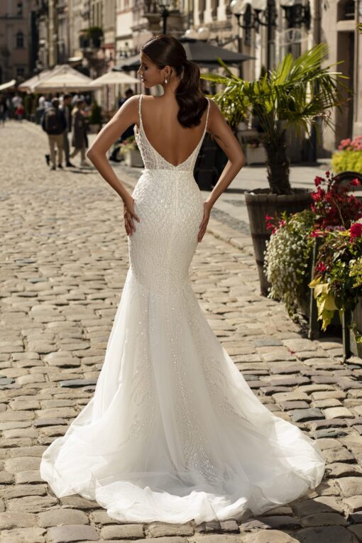 Robe De Mariée Sirène Dos Nu Sexy Blanche