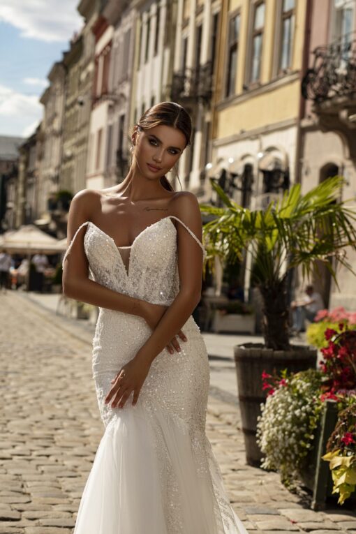Robe De Mariée Sirène Dos Nu Sexy Blanche