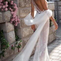 Robe De Mariée Sirène Col Haut Sexy Blanche | Soirée Blanche