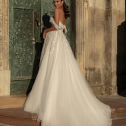 Robe de Mariée Blanche Bohème Fendue image 4 | Soirée Blanche Robe de Mariée Blanche Bohème Fendue