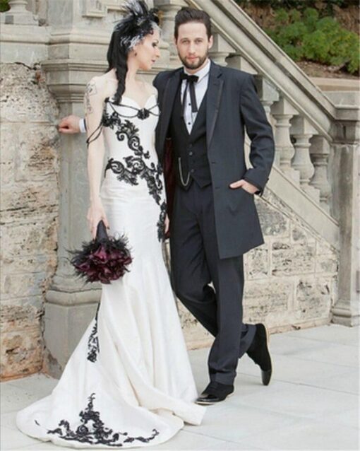 Robe De Mariée Gothique Blanche | Soirée Blanche