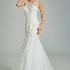Robe de sirène formelle avec broderies | Soirée Blanche