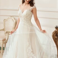 Robe de mariée A à encolure cœur illusion et dentelle | Soirée Blanche