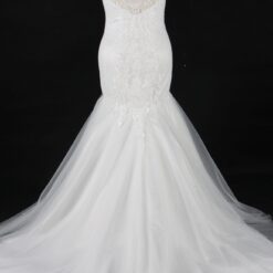 Robe de sirène formelle avec broderies | Soirée Blanche