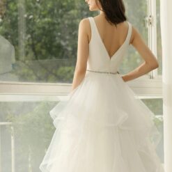 Robe de mariée princesse à volants et ceinture | Soirée Blanche