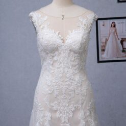 Robe de mariée à encolure bateau en dentelle | Soirée Blanche