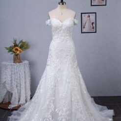 Robe de mariée à encolure cœur avec broderie | Soirée Blanche