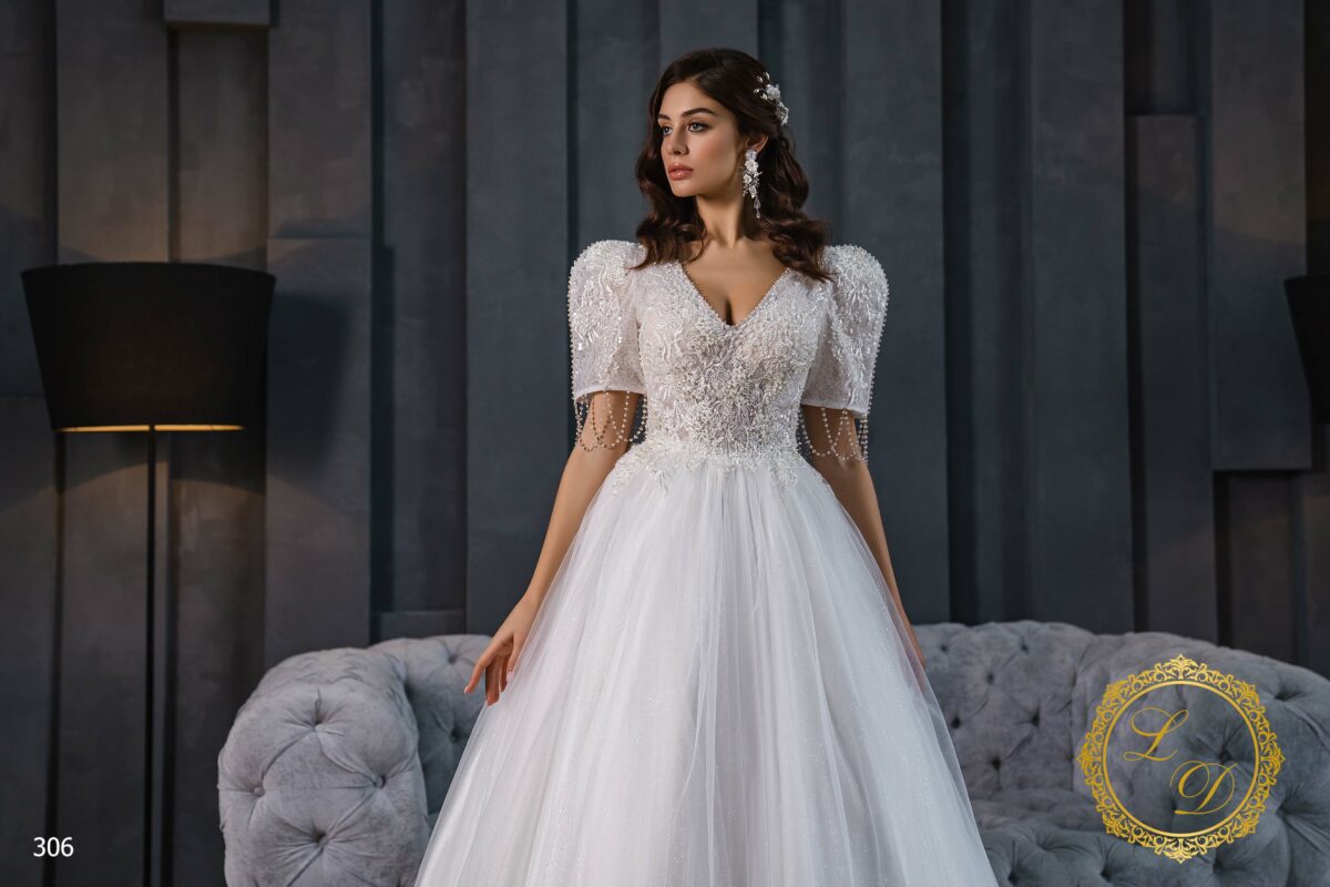 Robe de mariée manche courte