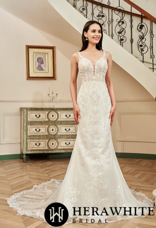 Robe de mariée sirène avec longue traîne Robe de mariée sirène avec longue traîne