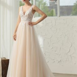 Robe de mariée moderne en dentelle florale bohème | Soirée Blanche